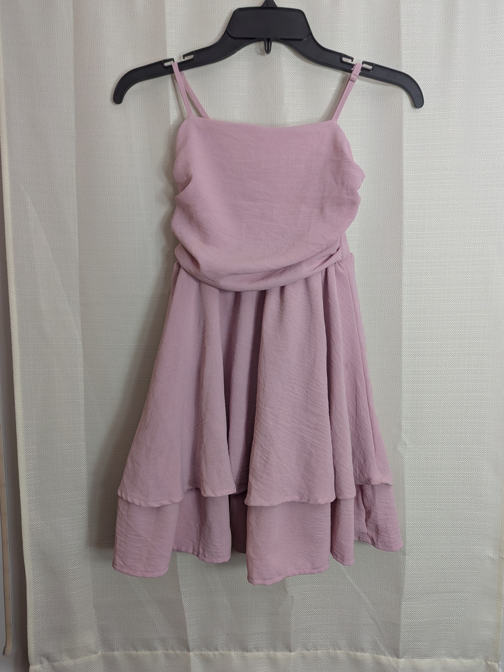 Girls' Lavender Spaghetti Strap Tiered Dress